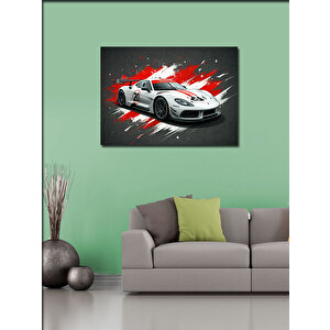 Kanvas Tablo Beyaz Spor Araba 70x100 cm
