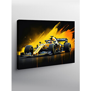 Kanvas Tablo Sarı Formula 1 Yarış Arabası 50x70 cm