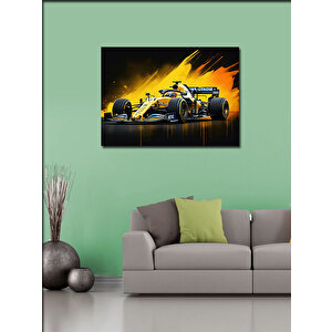 Kanvas Tablo Sarı Formula 1 Yarış Arabası 50x70 cm