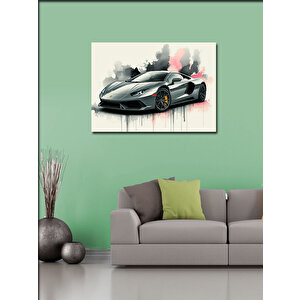 Kanvas Tablo Gri Spor Araba Tasarımı 50x70 cm