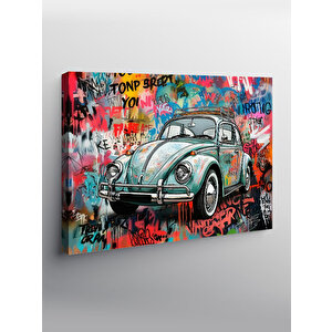 Kanvas Tablo Grafitili Retro Vosvos Araba 50x70 cm
