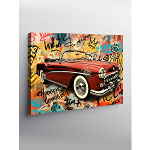 Kanvas Tablo Grafitili Klasik Araba 100x140 cm