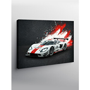 Kanvas Tablo Beyaz Spor Araba Aksiyonu 50x70 cm