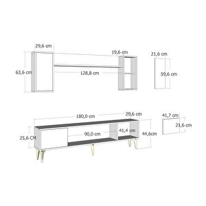 Fly 180 Cm Şömi̇neli̇ (b) Tv Üni̇tesi̇ Takimi Beyaz-beyaz Beyaz - Beyaz