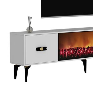 Fly 180 Cm Şömi̇neli̇ (b) Tv Üni̇tesi̇ Takimi Beyaz-beyaz
