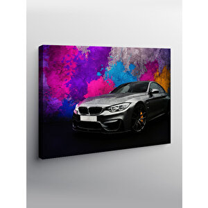 Kanvas Tablo Renkli Spor Araba Grafiti 100x140 cm