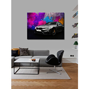 Kanvas Tablo Renkli Spor Araba Grafiti 100x140 cm