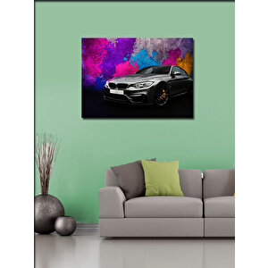 Kanvas Tablo Renkli Spor Araba Grafiti 100x140 cm