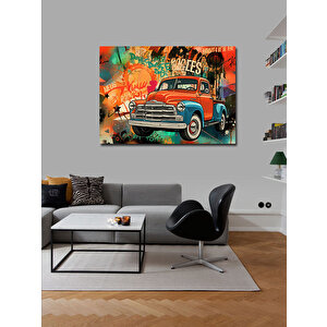 Kanvas Tablo Retro Çiftlik Arabası 100x140 cm