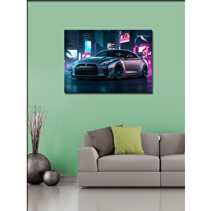 Kanvas Tablo Neon Işıklı Spor Araba 50x70 cm