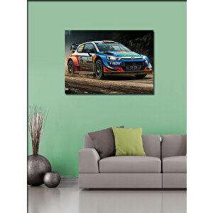 Kanvas Tablo Ralli Arabası Aksiyonu 70x100 cm