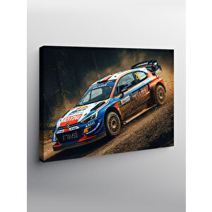 Kanvas Tablo Ralli Arabası Aksiyonu 100x140 cm