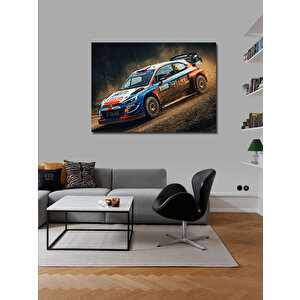 Kanvas Tablo Ralli Arabası Aksiyonu 100x140 cm