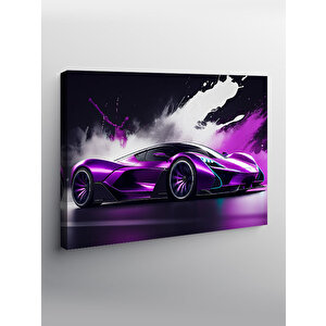 Kanvas Tablo Mor Spor Araba Aksiyonu 50x70 cm