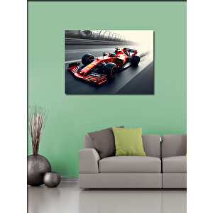Kanvas Tablo Yarış Pistinde Formula 1 Arabası 50x70 cm