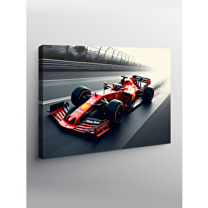 Kanvas Tablo Yarış Pistinde Formula 1 Arabası 100x140 cm