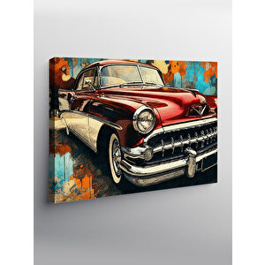 Kanvas Tablo Kırmızı Klasik Araba Tasarımı 100x140 cm