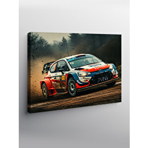 Kanvas Tablo Ralli Arabası Aksiyonu 70x100 cm