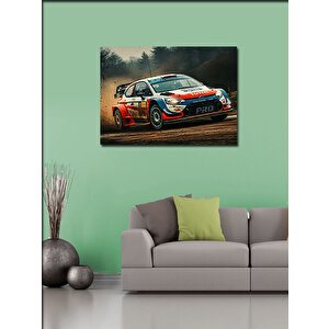 Kanvas Tablo Ralli Arabası Aksiyonu 70x100 cm