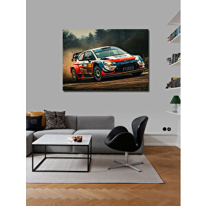 Kanvas Tablo Ralli Arabası Aksiyonu 50x70 cm