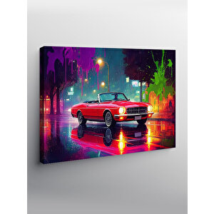 Kanvas Tablo Neon Işıklı Klasik Araba 50x70 cm