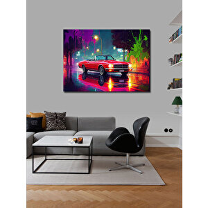 Kanvas Tablo Neon Işıklı Klasik Araba 50x70 cm