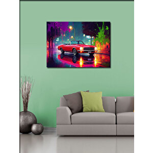 Kanvas Tablo Neon Işıklı Klasik Araba 50x70 cm