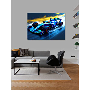 Kanvas Tablo Mavi Formula 1 Arabası 70x100 cm
