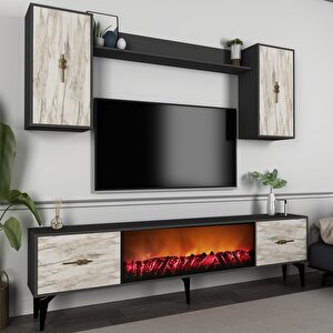 Si̇nta 180 Cm Şömi̇neli̇ (b) Tv Üni̇tesi̇ Takimi Antrasit-efesmermer Antrasit