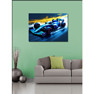 Kanvas Tablo Mavi Formula 1 Arabası 50x70 cm