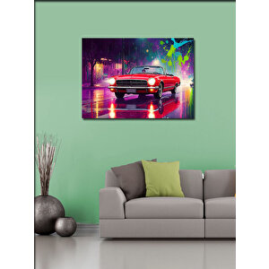 Kanvas Tablo Gece Klasik Araba Aksiyonu 70x100 cm