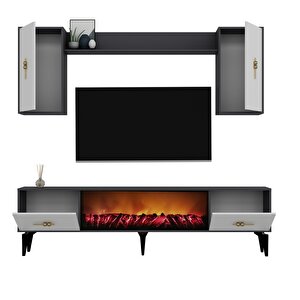 Si̇nta 180 Cm Şömi̇neli̇  (b) Tv Üni̇tesi̇ Takimi Antrasit-beyaz