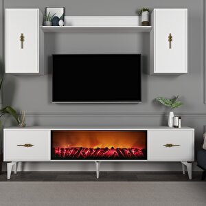 Si̇nta 180 Cm Şömi̇neli̇ (b) Tv Üni̇tesi̇ Takimi Beyaz-beyaz Beyaz-Beyaz