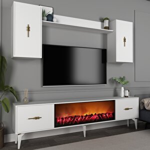 Si̇nta 180 Cm Şömi̇neli̇ (b) Tv Üni̇tesi̇ Takimi Beyaz-beyaz Beyaz-Beyaz