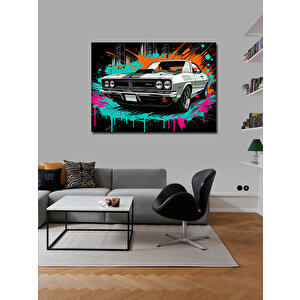 Kanvas Tablo Grafitili Klasik Araba 50x70 cm