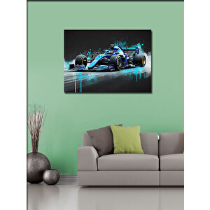 Kanvas Tablo Mavi Formula 1 Arabası 50x70 cm