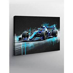 Kanvas Tablo Mavi Formula 1 Arabası 100x140 cm