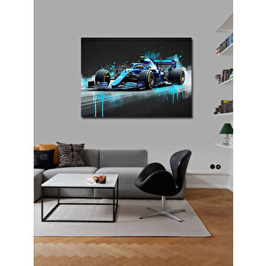 Kanvas Tablo Mavi Formula 1 Arabası 100x140 cm