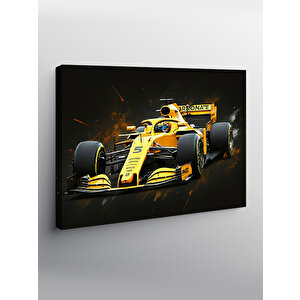 Kanvas Tablo Sarı Formula 1 Arabası 50x70 cm
