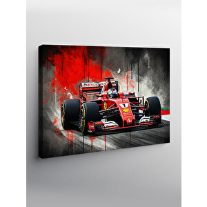Kanvas Tablo Kırmızı Formula 1 Yarış Arabası 70x100 cm