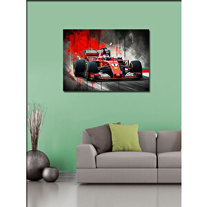 Kanvas Tablo Kırmızı Formula 1 Yarış Arabası 70x100 cm