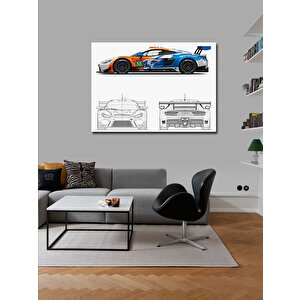 Kanvas Tablo Modern Yarış Arabası Tasarımı 100x140 cm