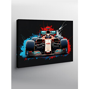 Kanvas Tablo Kırmızı Formula 1 Yarış Arabası 70x100 cm