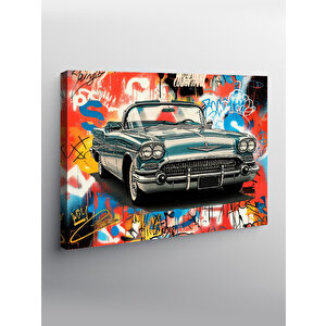 Kanvas Tablo Grafitili Klasik Araba 100x140 cm