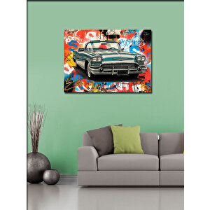 Kanvas Tablo Grafitili Klasik Araba 100x140 cm