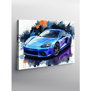 Kanvas Tablo Mavi Spor Araba Tasarımı 50x70 cm