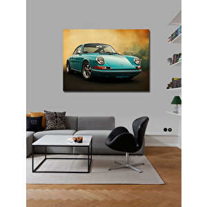 Kanvas Tablo Mavi Klasik Spor Araba 100x140 cm