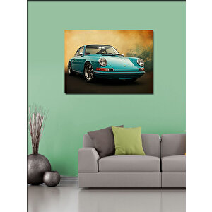Kanvas Tablo Mavi Klasik Spor Araba 100x140 cm