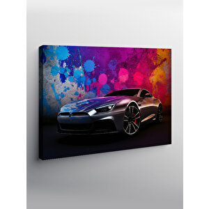 Kanvas Tablo Neon Işıklı Spor Araba 100x140 cm