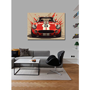 Kanvas Tablo Kırmızı Spor Araba Ön Tasarımı 50x70 cm